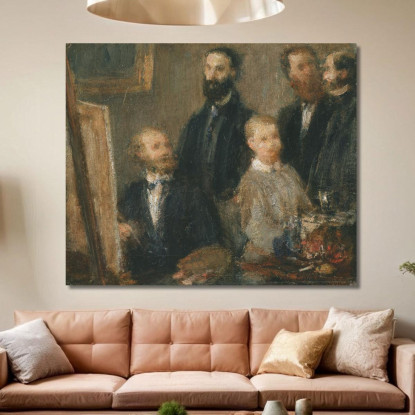 Manet Nel Suo Studio Henri Fantin-Latour hft55 quadro stampato su tela