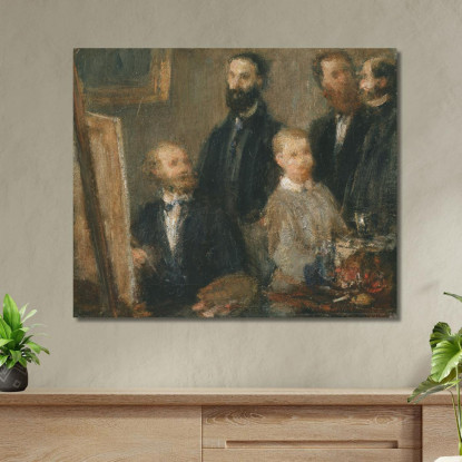 Manet Nel Suo Studio Henri Fantin-Latour hft55 quadro stampato su tela