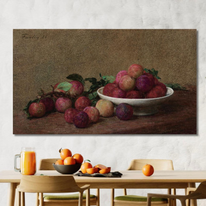 Natura Morta Con Prugne Henri Fantin-Latour hft58 quadro stampato su tela