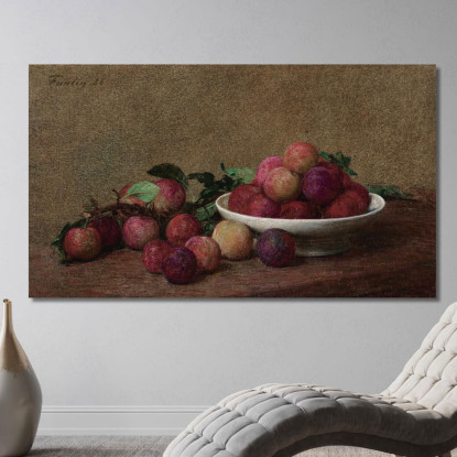 Natura Morta Con Prugne Henri Fantin-Latour hft58 quadro stampato su tela