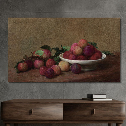 Natura Morta Con Prugne Henri Fantin-Latour hft58 quadro stampato su tela