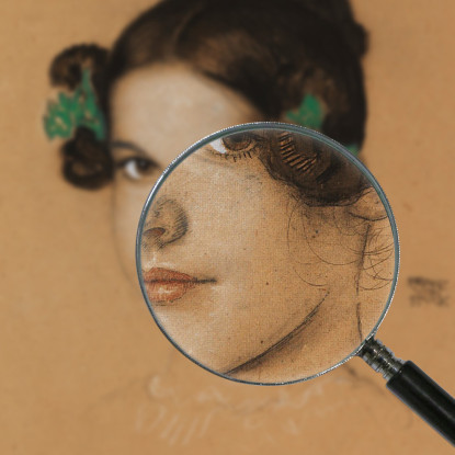 Ritratto Della Figlia Mary Con Nastri Verdi Franz von Stuck fvs11 quadro stampato su tela