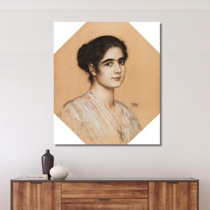 Ritratto Della Figlia Maria Franz von Stuck fvs12 quadro stampato su tela