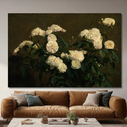 Natura Morta Di Rose Bianche Henri Fantin-Latour hft100 quadro stampato su tela