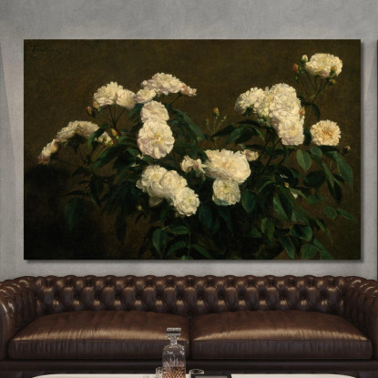 Natura Morta Di Rose Bianche Henri Fantin-Latour hft100 quadro stampato su tela