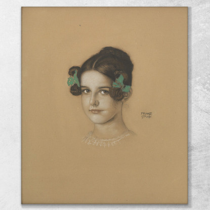 Figlia Mary Bloccata Franz von Stuck fvs21 quadro stampato su tela