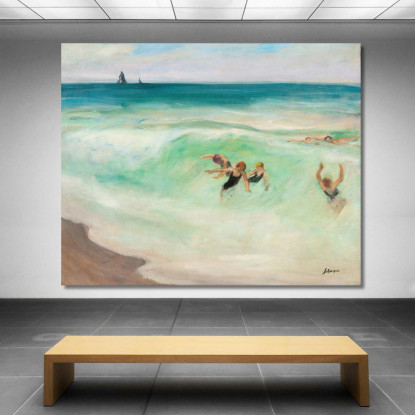 Bagnanti Nell'Onda Henri Lebasque hlb3 quadro stampato su tela
