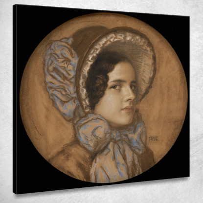 La Figlia Mary Con Un Cappello Con Volant Franz von Stuck fvs22 quadro stampato su tela