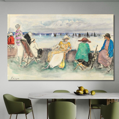Donna Alle Regate Henri Lebasque hlb13 quadro stampato su tela