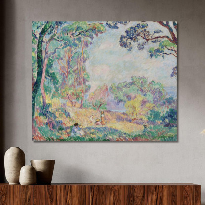 Giovani Donne E Ragazze In Un Paesaggio Henri Lebasque hlb22 quadro stampato su tela