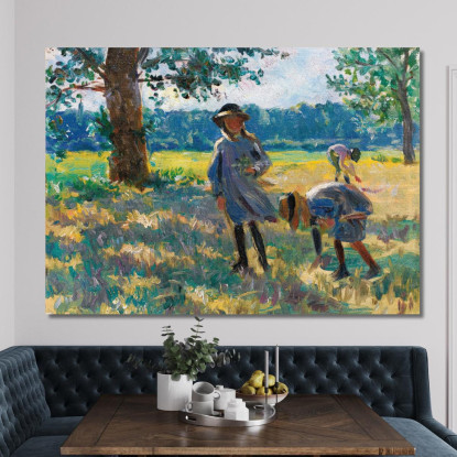 Raccogliere Fiori Henri Lebasque hlb23 quadro stampato su tela