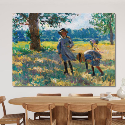Raccogliere Fiori Henri Lebasque hlb23 quadro stampato su tela