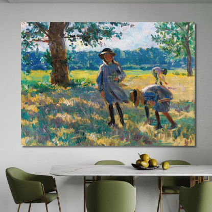 Raccogliere Fiori Henri Lebasque hlb23 quadro stampato su tela