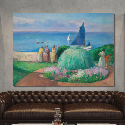 Le Prefailles Della Vela Blu Henri Lebasque hlb28 quadro stampato su tela