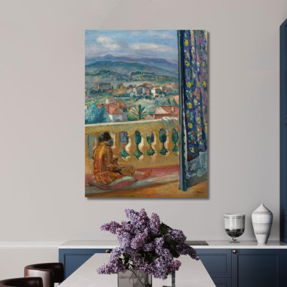 Le Cannet La Tenda Blu Henri Lebasque hlb32 quadro stampato su tela