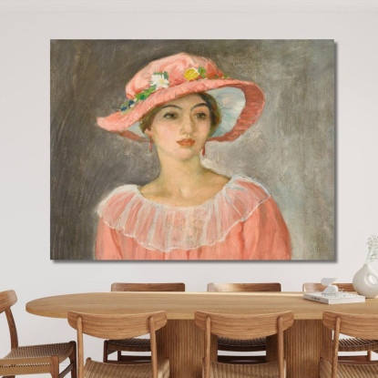 Il Cappello Rosa Henri Lebasque hlb33 quadro stampato su tela