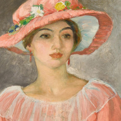 Il Cappello Rosa Henri Lebasque hlb33 quadro stampato su tela