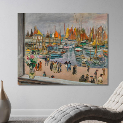 L'Isola Di Yeu Finestra Aperta Sul Porto Henri Lebasque hlb42 quadro stampato su tela