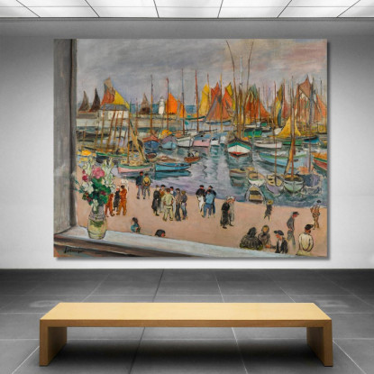 L'Isola Di Yeu Finestra Aperta Sul Porto Henri Lebasque hlb42 quadro stampato su tela