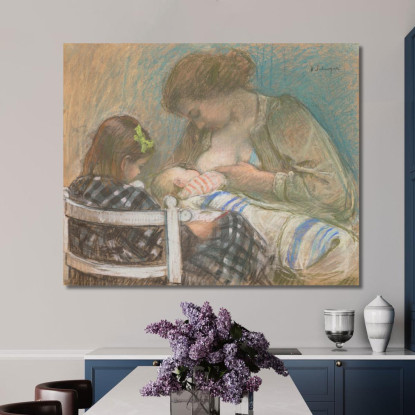 Maternità Henri Lebasque hlb45 quadro stampato su tela