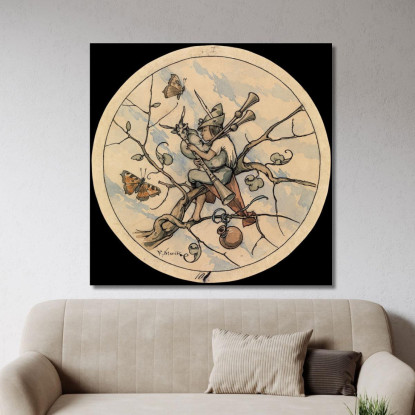 Suonatore Di Cornamusa Franz von Stuck fvs27 quadro stampato su tela