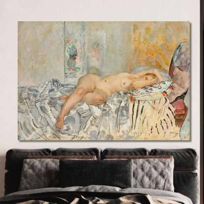 Nudo Sdraiato Sul Cuscino Spagnolo Henri Lebasque hlb54 quadro stampato su tela