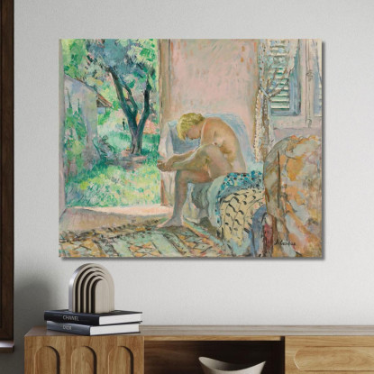 Nudo Seduto Su Un Divano Vicino Alla Finestra Henri Lebasque hlb56 quadro stampato su tela