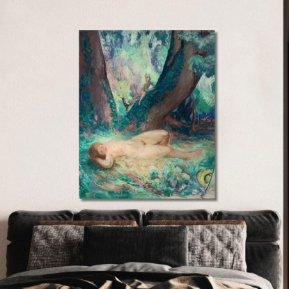 Nu Au Petit Faune Henri Lebasque hlb59 quadro stampato su tela