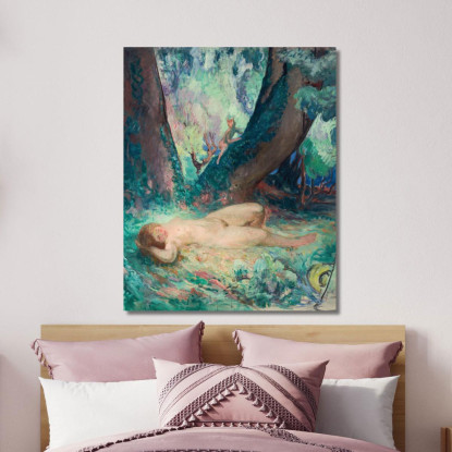 Nu Au Petit Faune Henri Lebasque hlb59 quadro stampato su tela
