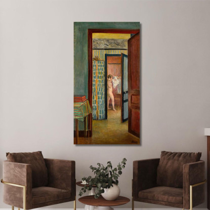 Nudo Indossando La Camicia In Un Interno Henri Lebasque hlb62 quadro stampato su tela