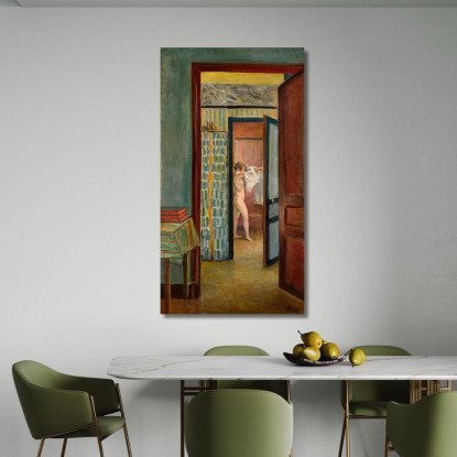 Nudo Indossando La Camicia In Un Interno Henri Lebasque hlb62 quadro stampato su tela