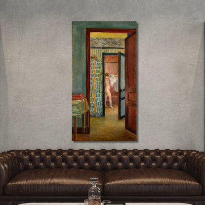 Nudo Indossando La Camicia In Un Interno Henri Lebasque hlb62 quadro stampato su tela