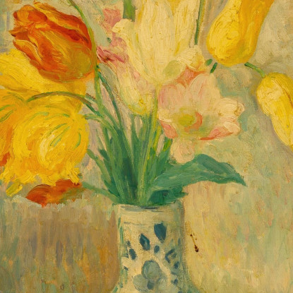 Tulipani In Un Vaso Di Delft Henri Lebasque hlb70 quadro stampato su tela