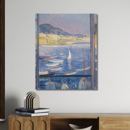 Villefranche-Sur-Mer Finestra Aperta Sul Porto Henri Lebasque hlb72 quadro stampato su tela