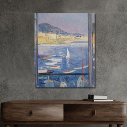 Villefranche-Sur-Mer Finestra Aperta Sul Porto Henri Lebasque hlb72 quadro stampato su tela