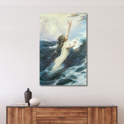 Pesce Volante Herbert James Draper hjd9 quadro stampato su tela