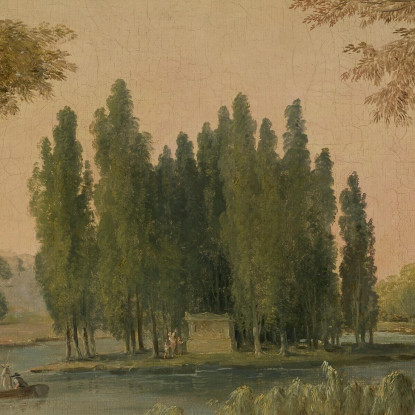 Una Vista Del Parco Di Ermenonville Con La Tomba Di Jean-Jacques Rousseau Hubert Robert hrb15 quadro stampato su tela