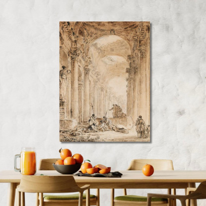 Composizione Architettonica Con Rovine Hubert Robert hrb25 quadro stampato su tela