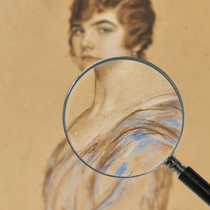 Ragazza In Un Vestito Blu Franz von Stuck fvs36 quadro stampato su tela