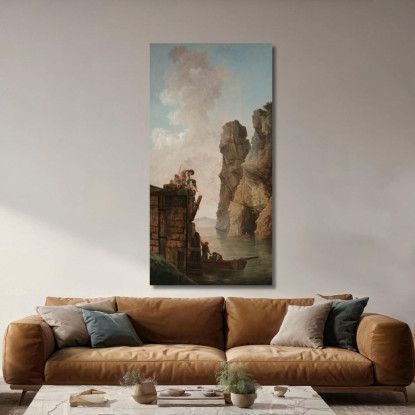 Il Pontile Hubert Robert hrb50 quadro stampato su tela