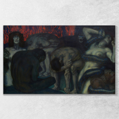 Inferno Franz von Stuck fvs41 quadro stampato su tela