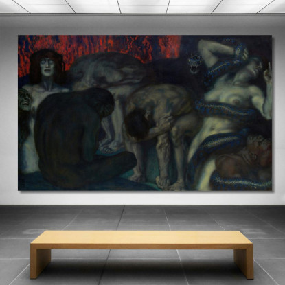 Inferno Franz von Stuck fvs41 quadro stampato su tela