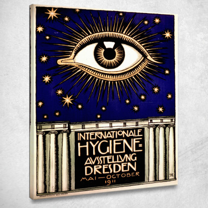 Mostra Internazionale Dell'Igiene Franz von Stuck fvs42 quadro stampato su tela