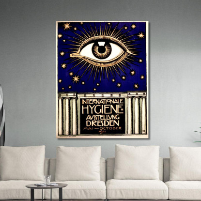 Mostra Internazionale Dell'Igiene Franz von Stuck fvs42 quadro stampato su tela