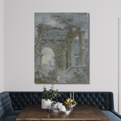Arco Di Trionfo Romano Hubert Robert hrb82 quadro stampato su tela